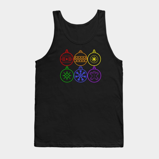 Rainbow Gay Pride Christmas Ornaments Tank Top by Muzehack